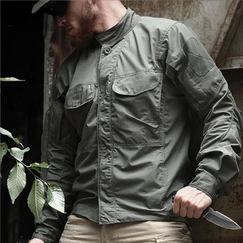 Новое походное боевое пальто в стиле милитари с несколькими карманами, мужская быстросохнущая тактическая рубашка, повседневная дышащая легкая куртка