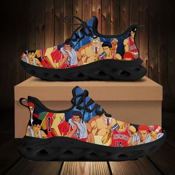 Slam Dunk/ Брендовые Дизайнерские Кроссовки на платформе в стиле Аниме для Женщин и Мужчин, Персонализированная Обувь для Подростков на Шнуровке, Износостойкая Вулканизированная Обувь
