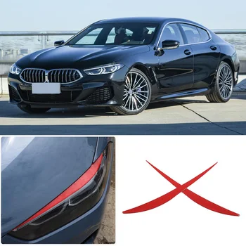 Автомобильный Стайлинг, Накладка Для Бровей, Наклейка Из Углеродного волокна, Красный Комплект Автомобильных внешних аксессуаров, подходит для BMW 8-серии G14/G15/G16 2019-2022
