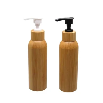 120 МЛ, 10 шт./лот, Бамбуковый пустой контейнер для косметического крема, бутылка-помпа для лосьона 