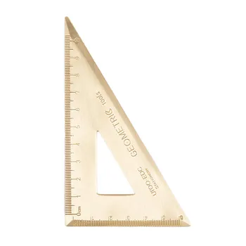 Латунная треугольная линейка 180-градусный транспортир Строительный Эскиз Геометрическая фигура Инструмент для рисования Измерительная линейка