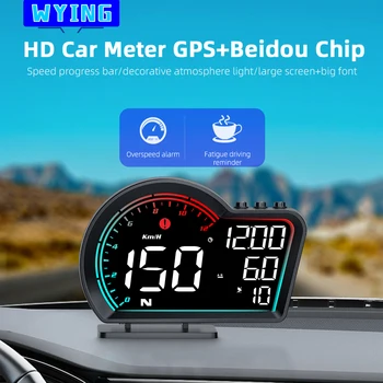 WYING G16 USB GPS LED Auto Скорость автомобиля HUD Головной Дисплей Спидометр Сигнализация Подключи и Играй КМ/Ч МИЛЬ / ч всех автомобилей