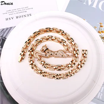 Donia jewelry Европейская и американская мода, роскошное леопардовое ожерелье в стиле хип-хоп, преувеличенное животное-хулиган, мужская денежная подвеска