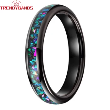 4 мм 6 мм Галактический Опал Инкрустация Модные украшения для пальцев Обручальное кольцо из карбида вольфрама для мужчин женщин Подарок на годовщину