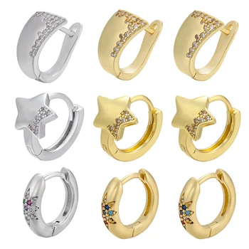 ZHUKOU, цельнокроеное платье золотого цвета, очаровательные маленькие серьги-кольца для женщин, тренд 2020, модные круглые серьги с кристаллами CZ Модель: VE316