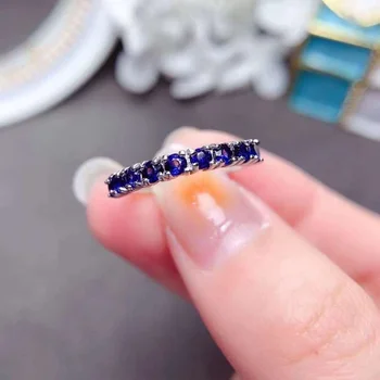 Кольца с драгоценными камнями YULEM Сапфир для женщин, твердое кольцо из стерлингового серебра 925 пробы, обручальное кольцо для Невесты, ювелирные украшения с бриллиантами