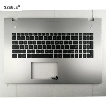 Клавиатура US/FR для Asus N76 N76VB N76VJ N76VM N76VZ серебристый верхний чехол для Ноутбука, подставка для рук, верхний чехол, рамка KB с подсветкой/без