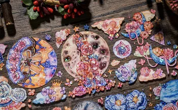 Винтажный питомец с цветочным рисунком Розы и Луны Васи для изготовления открыток, декоративная наклейка для скрапбукинга 