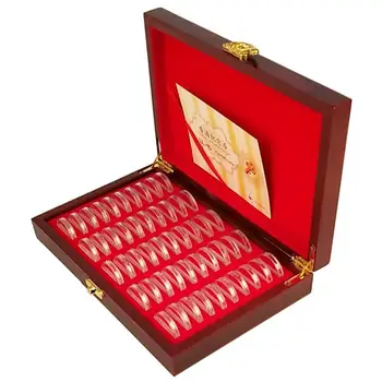 Коробка для памятных монет Высокопрозрачный держатель для монет с прокладкой Органайзер для памятных монет на 50 монет Домашний Органайзер