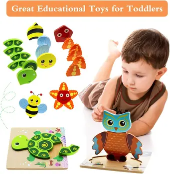 11 шт. Детская деревянная головоломка, 3D Трехмерная головоломка, упражнение для развития практических способностей детей, игрушка для подарка малышу