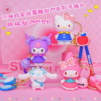 Мультяшная Цепочка для ключей Sanrio Frost Sugar Sweetheart Серии Cinnamoroll Hello Kitty Kuromi Брелок для ключей Креативные подарки На День Рождения