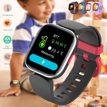2023 Новые умные часы для детей Bluetooth Водонепроницаемый спортивный фитнес-браслет Измерение температуры Мониторинг сердечного ритма Smartwatch