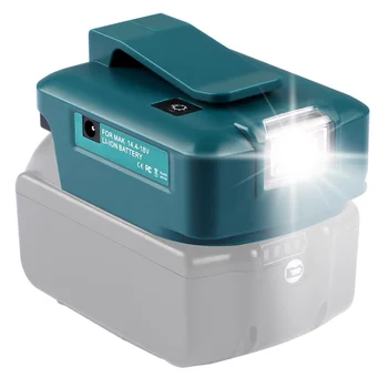 Двойной порт USB-конвертера со светодиодной подсветкой, прожектор, наружный фонарик для Makita ADP05 14,4 V/18V Lion Battery