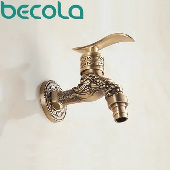 Бесплатная Доставка Becola, Антикварный резной кран, кран для стиральной машины, краны для швабры, наружный кран GZ-8421