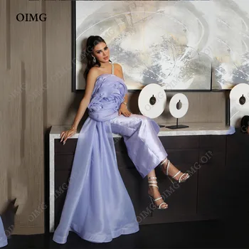 Фиолетовое Атласное Платье для гостей OIMG для Свадебной вечеринки Элегантные Роскошные Атласные Вечерние платья без рукавов Для Фестиваля 2023, Официальное Клубное платье