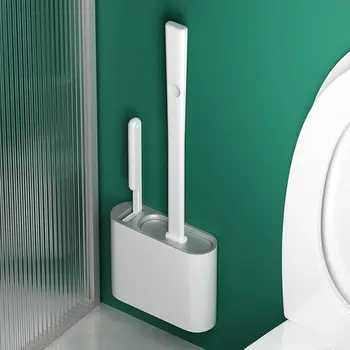 Набор туалетных щеток Настенный Силиконовый TPR с мягкой щетиной, Щетка для унитаза со сливным держателем, инструмент для чистки, Аксессуары для ванной комнаты