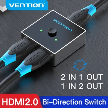 Vention HDMI Разветвитель 4K 60Hz HDMI Переключатель Двунаправленный 1x2/2x1 Адаптер HDMI Переключатель 2 в 1 выход для HDTV Box PS4/3 HDMI Переключатель