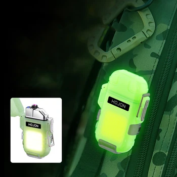 Светящаяся Прозрачная Водонепроницаемая Зажигалка, Плазменная Двухдуговая Ветрозащитная Зажигалка, USB Перезаряжаемая Зажигалка, подарок для кемпинга на открытом воздухе