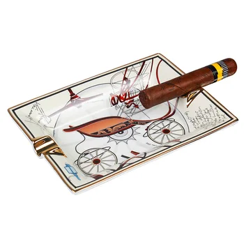 Креативная керамическая Пепельница для сигар в европейском стиле, Аксессуары для сигар, Пепельница, окрашенная в белую лошадь