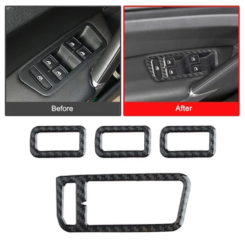 Автомобильные наклейки из углеродного волокна для Volkswagen Golf 7, Панель управления Windows, Переключатель фар, детали интерьера, Декоративная наклейка для VW