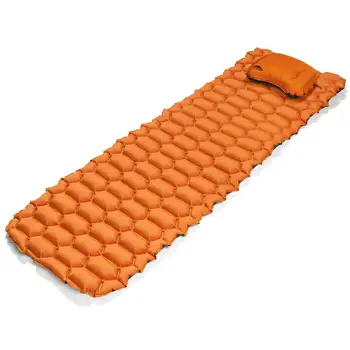 Набор спальных ковриков, самонадувающийся спальный коврик с подушкой для пеших прогулок и путешествий, оранжевый