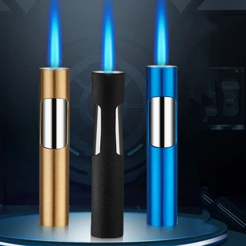 2022 Новый Тип Ручки Tet Torch Турбо Зажигалка Бутановая Газовая Зажигалка Ветрозащитная Сигара Металлическая Подарочная Зажигалка Портативная Оптовая Продажа
