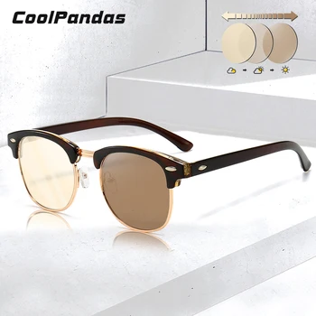 CoolPandas Поляризованные фотохромные солнцезащитные очки Женские мужские очки-хамелеоны с тонированными выпученными глазами Модные солнцезащитные очки UV400 lentes de sol