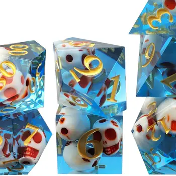 7x Многогранных кубиков D4-D20 для настольной игры, вечерние сувениры, подарки, черный