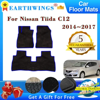 Для Nissan Pulsar Tiida C12 2014 ~ 2017 2015 Автомобильные Коврики На пол, панель, Подставки для ног, Ковровое покрытие, накидка, накладки для ног, Наклейки, Аксессуары