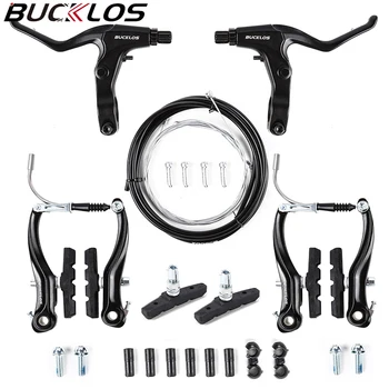 Комплект V-образных тормозов BUCKLOS MTB, Линейные Тяговые Суппорты V-образного тормоза, рычаг тормозов для шоссейного велосипеда с кабелем передних/задних тормозов, внутренние детали BMX