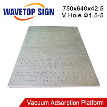 Вакуумная адсорбционная платформа WaveTopSign с V-образным отверстием 750x640x42,5 мм Φ1,5-5 мм для станка для резки с ЧПУ