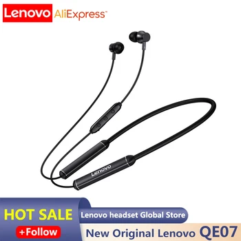 Наушники Lenovo QE07 Bluetooth, Беспроводные наушники с микрофоном, Водонепроницаемые спортивные наушники, Магнитная гарнитура с шумоподавлением