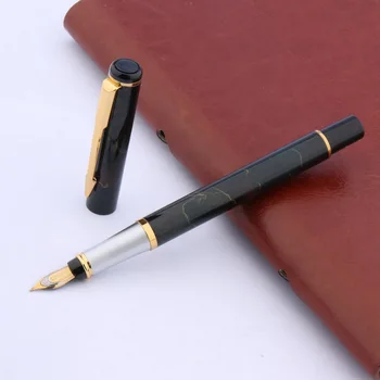 Высококачественный бренд baoer 801, черный цвет, золотой, перьевая ручка, чернильная РУЧКА, Деловые офисные школьные принадлежности