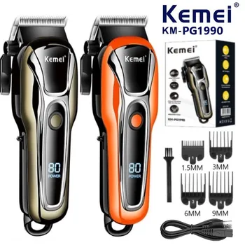 Машинка для стрижки волос Kemei, Электрический триммер для мужчин, Электробритва, профессиональная мужская машинка для стрижки волос, Беспроводной парикмахерский триммер