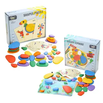 Радужная укладка камней, обучающий набор игрушек для укладки камней, креативные декоративные детские игрушки, подарки для развития навыков