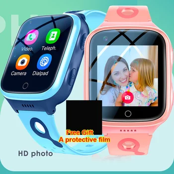 Детские смарт-часы 4G с sim-картой, WiFi GPS, Монитор обратного вызова SOS с большой батареей емкостью 1000 мАч, детский видеовызов, Видеофон