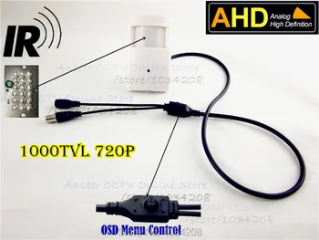 ИК Ночного Видения Мини AHD Камера 3,7 мм Объектив-обскура 720p 1,0 Мегапиксельная PIR CCTV Камера-обскура Камера Безопасности AHD Мини-Камера Ahd