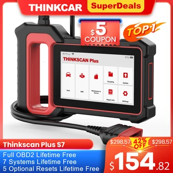 THINKCAR Thinkscan Plus S7 OBD2 Сканер Профессиональный Автомобильный Считыватель Кодов Автомобильный Диагностический Инструмент Диагностика Wifi Обновление Бесплатно