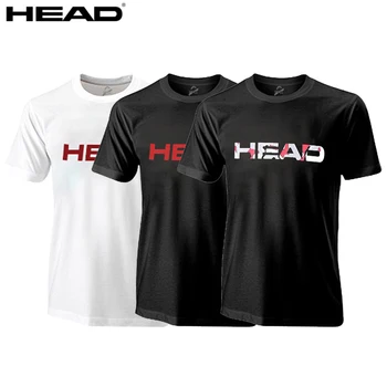 Модная Оригинальная футболка для тенниса HEAD, Хлопковая спортивная футболка с короткими рукавами и круглым вырезом, Дышащее, впитывающее пот Пальто Tenis