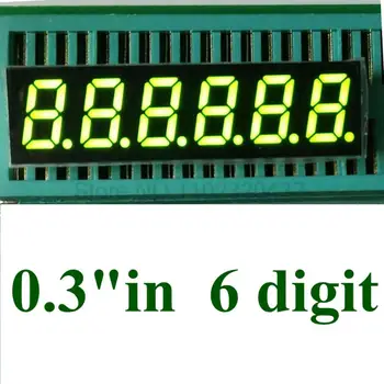 10ШТ 7-Сегментный светодиодный дисплей 0.3дюйма зеленая трубка Nixie 0.3 дюйма 6-Битная Цифровая трубка Пластик Металл Общий катод 2v digitaldisplay