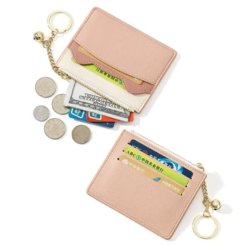 Милый ультратонкий кошелек для монет для девочек, держатель для кредитных карт на молнии, мини-тонкие кошельки, женская сумка для наличных денег, переносная сумка для мелочи
