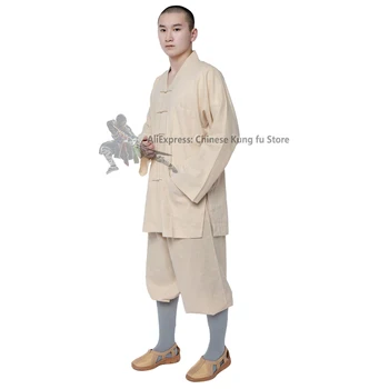 Буддийский костюм, Халат шаолиньского монаха, Униформа для ушу Кунг-фу, Куртка и брюки для боевых искусств Вин Чун из хлопка и льна