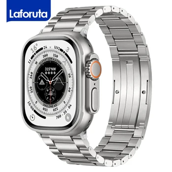 Титановый ремешок 49 мм для Apple Watch Ultra Band для Iwatch серии 8/7/6/5/4/3/2/1 45 мм 41 44 42 мм Легкий Роскошный Деловой браслет
