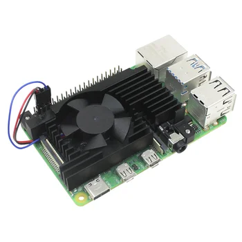 Для платы разработки Raspberry Pi 4B Радиатор Оснащен 3510 бесшумным модулем вентилятора охлаждения с регулировкой скорости PWM