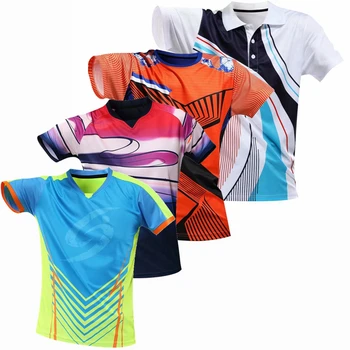 Новые рубашки для бадминтона Для мужчин/женщин, Теннисные рубашки, Футболки для настольного тенниса, Майки для настольного тенниса, Спортивные рубашки для бега