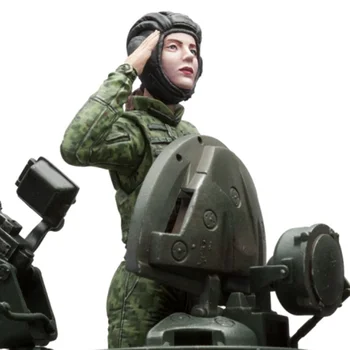 1/16 Литая под давлением фигурка из смолы, комплект для сборки модели, неокрашенная, нужно собрать русскую женскую модель командира танка, игрушку 