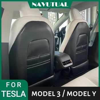Для Tesla Model 3 Y 2016-2023, Подушка для защиты от ударов, Ультра-волокнистая кожа, Задний защитный чехол для автомобиля От Грязи, подушка