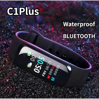 Женский Мужской Смарт-браслет, Водонепроницаемые Bluetooth-часы, Шаговый пульсометр, кровяное давление, Фитнес-браслет для спортзала, Умные часы C1Plus