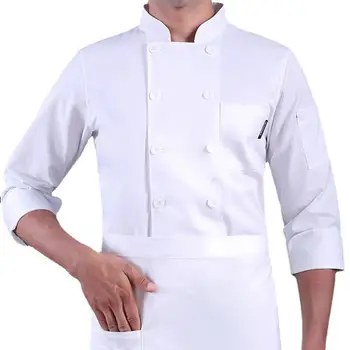 Униформа для ресторана, модная рабочая одежда с накладным карманом, устойчивая к высоким температурам, рубашка шеф-повара, униформа шеф-повара