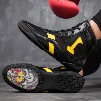 Профессиональные боксерские туфли Унисекс, дышащая износостойкая нескользящая обувь для борьбы, Боевые кроссовки, обувь для тренировок в спортзале